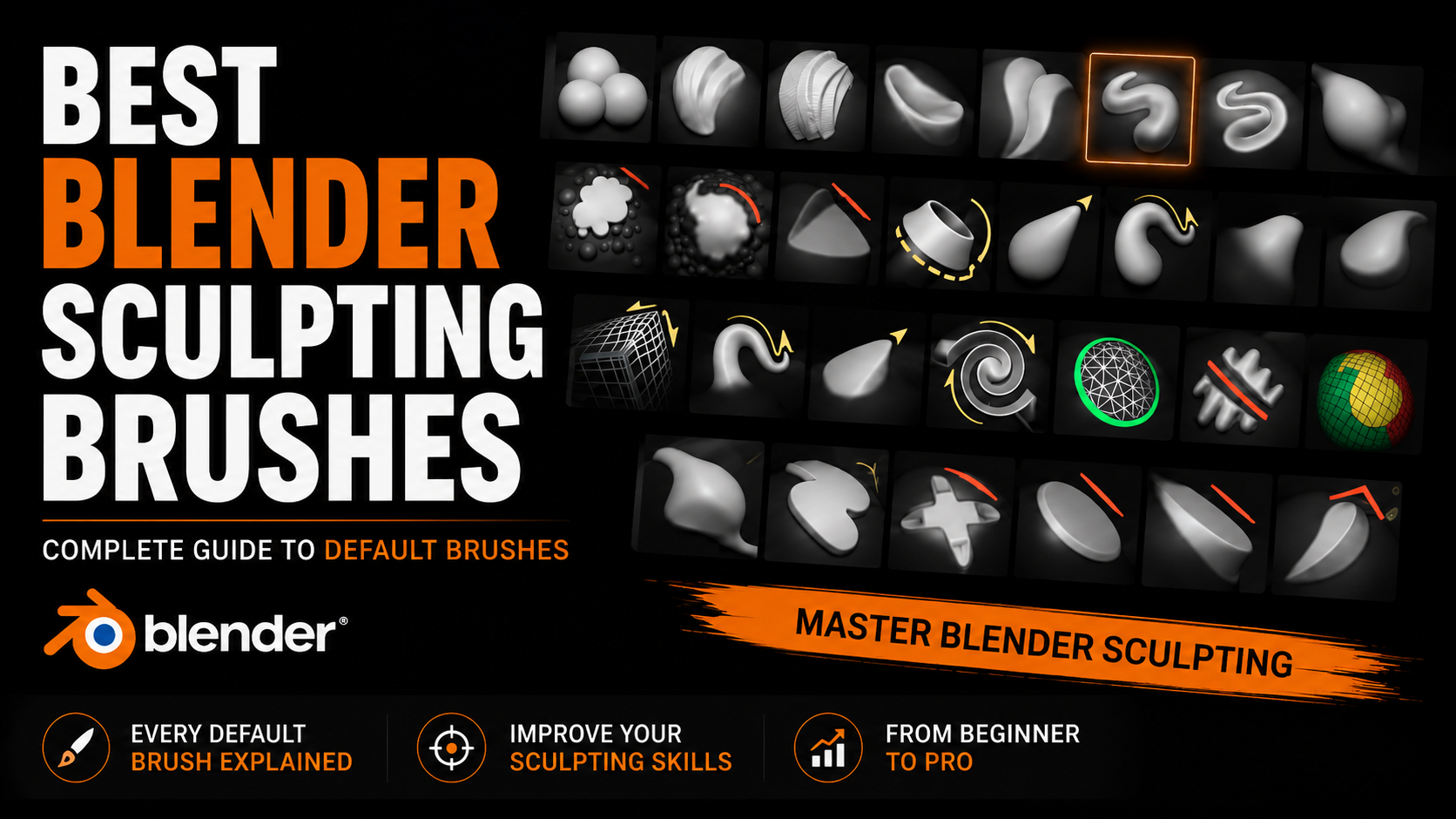 Best Default Blender sculpting brushes