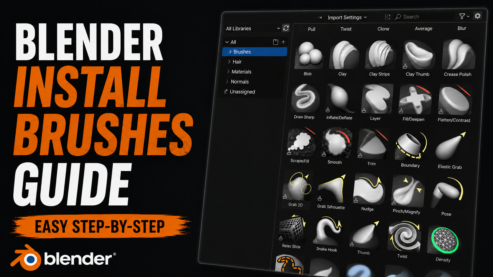 Installing brushes in Blender guide