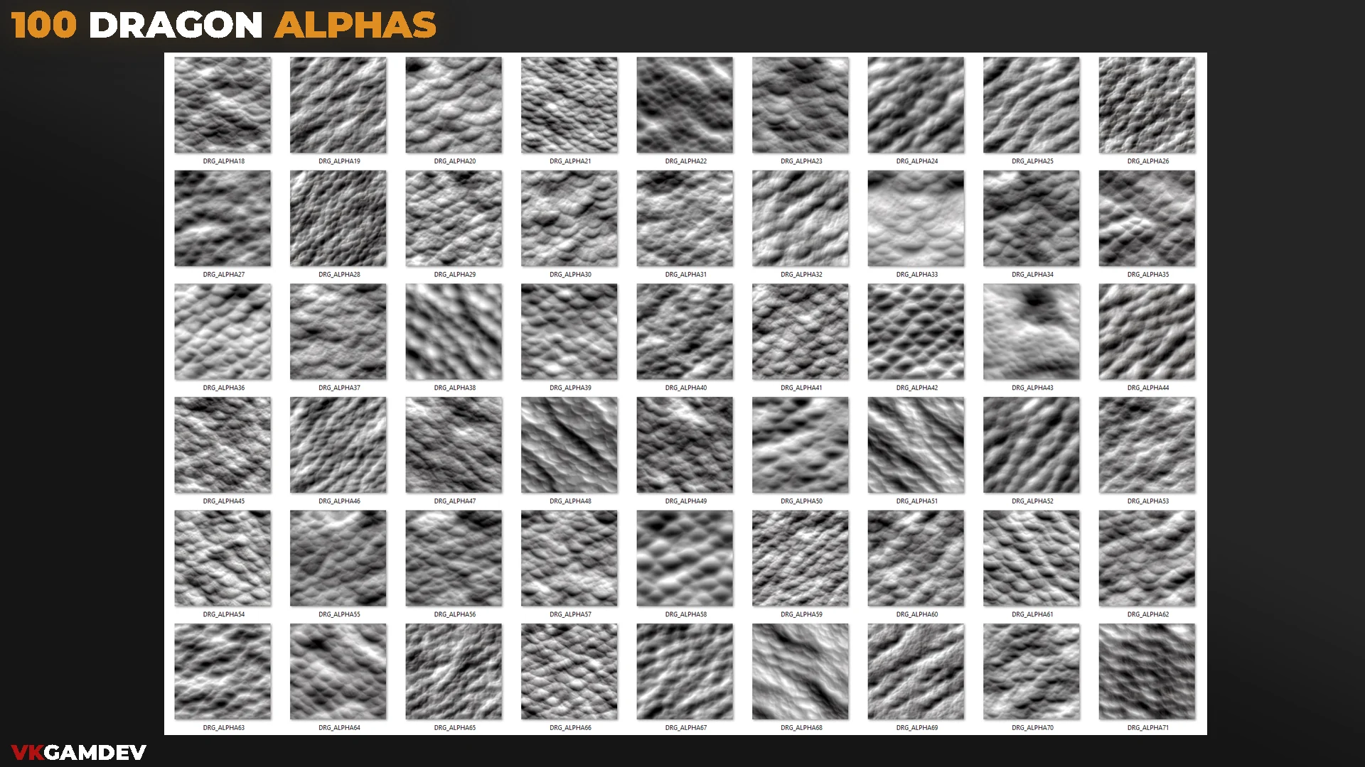 100+ Dragon Skin Seamless Alphas Displacement Maps for ZBrush & Blender preview 2