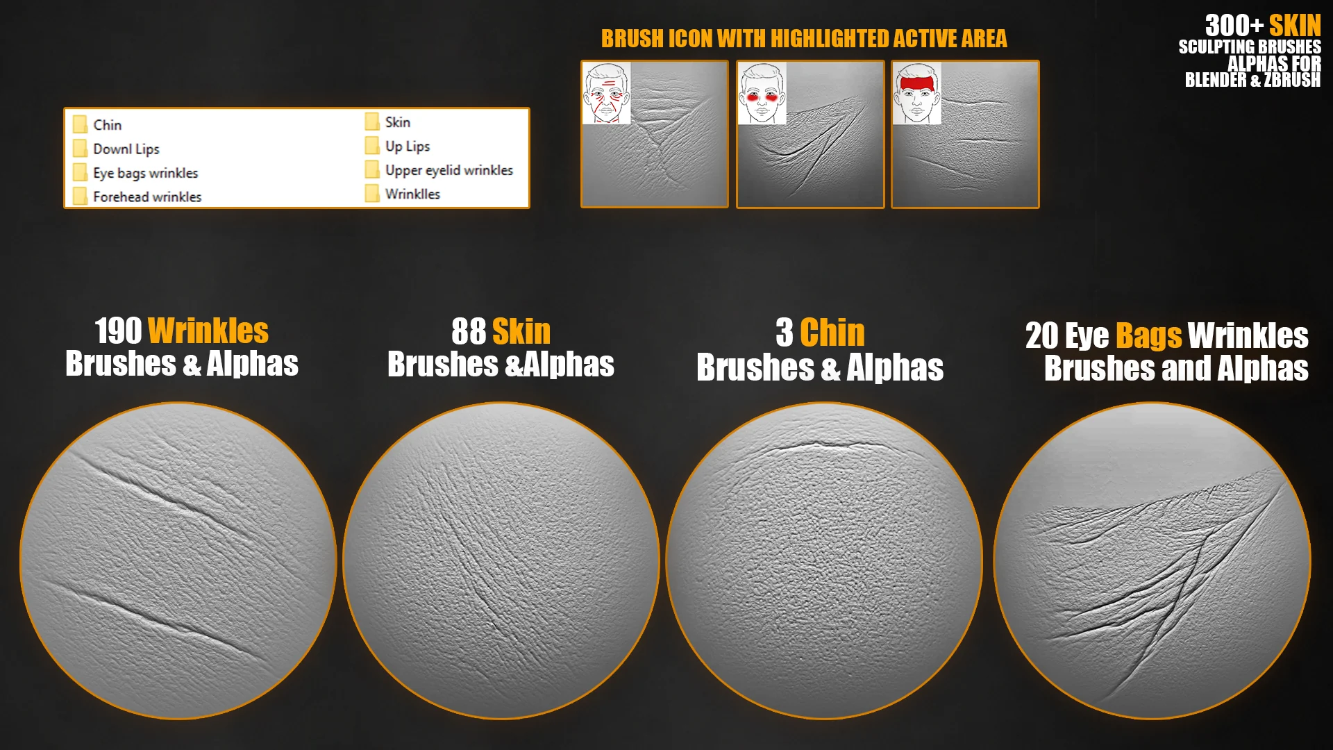 300+ Skin Sculpting Brushes preview 2