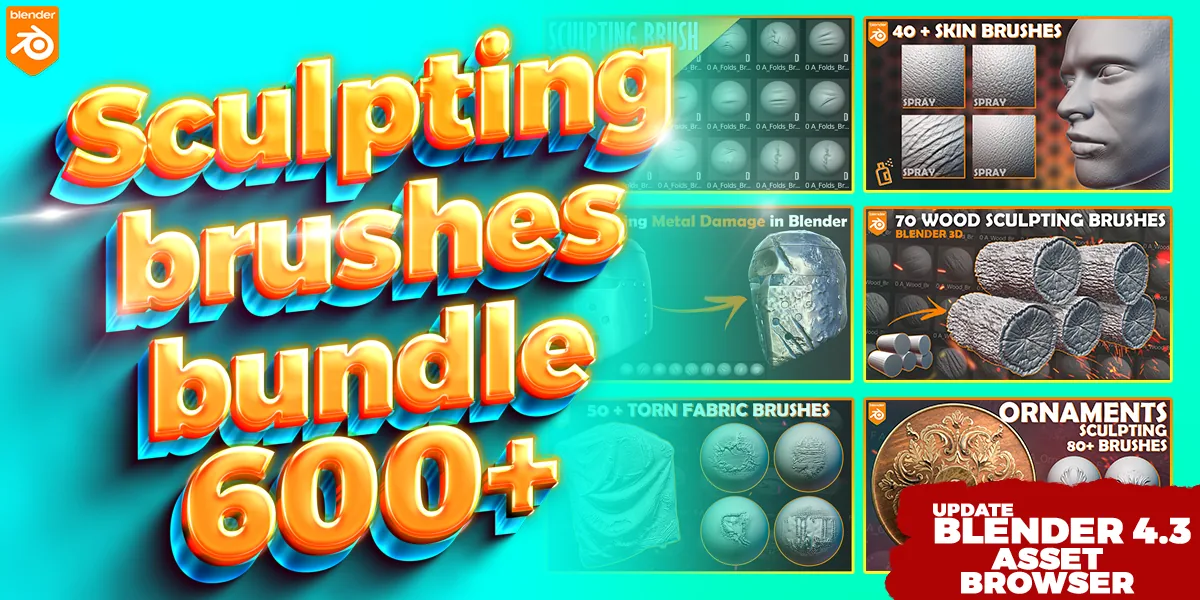 600+ Blender Sculpting Brushes preview