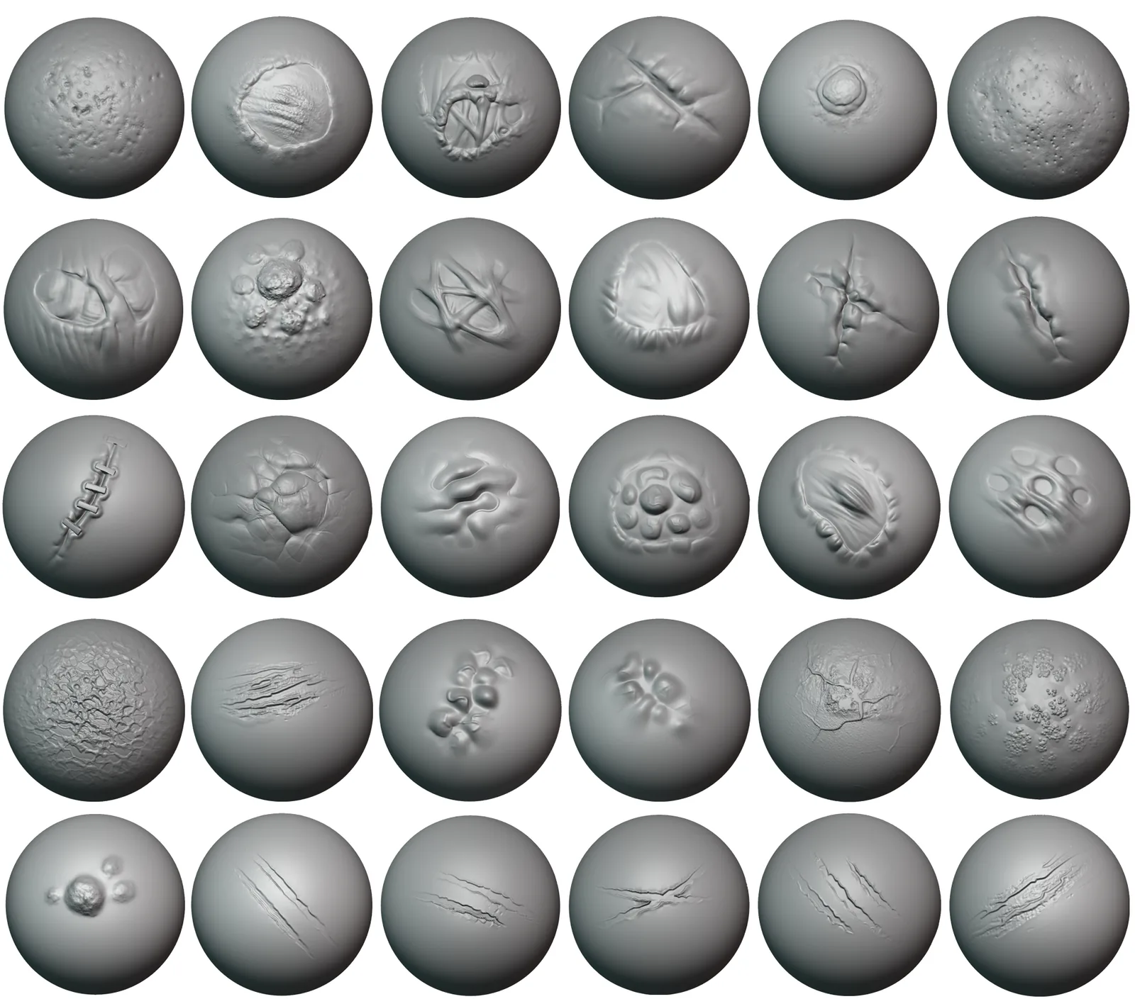 Wounds and scars brushes