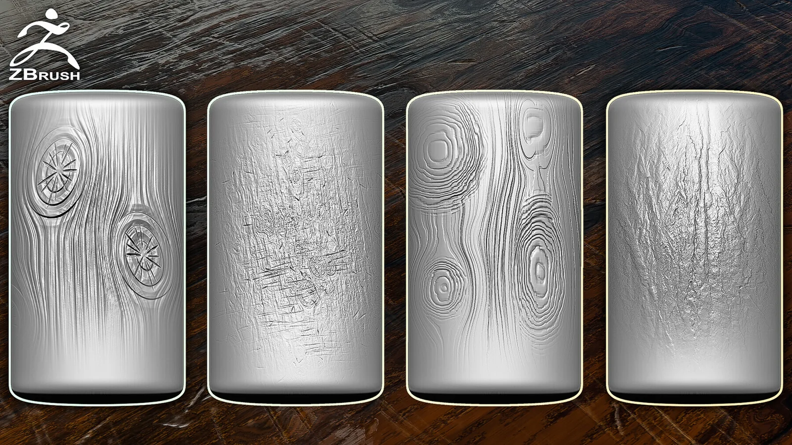 Wood & Bark Brushes for ZBrush (24 VDM + Alphas) preview 2