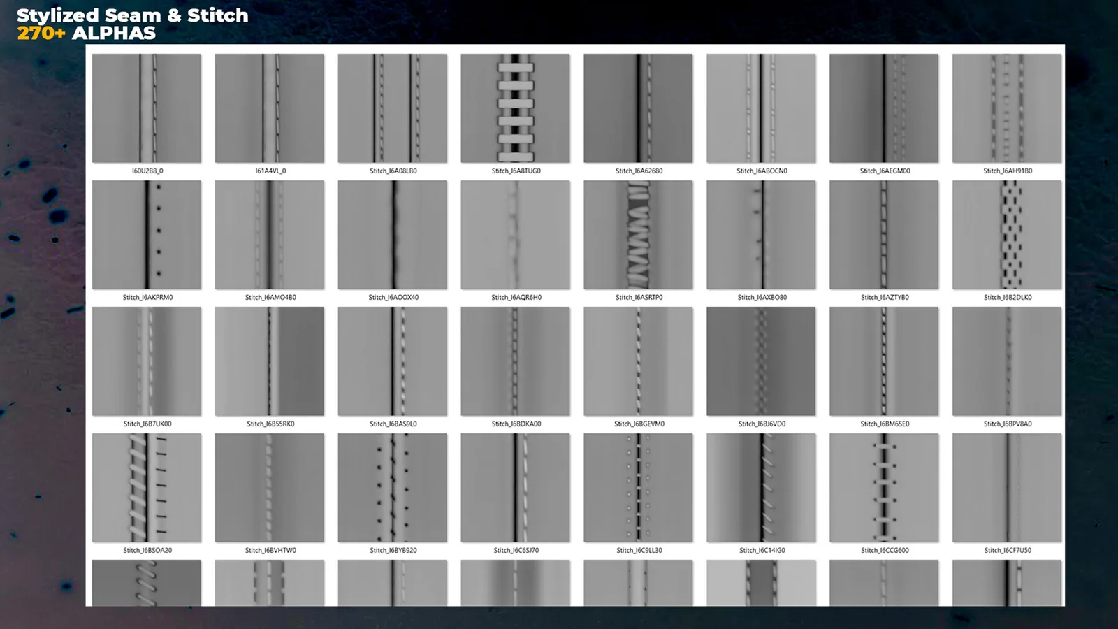 Stylized Seam & Stitch Alphas preview 2