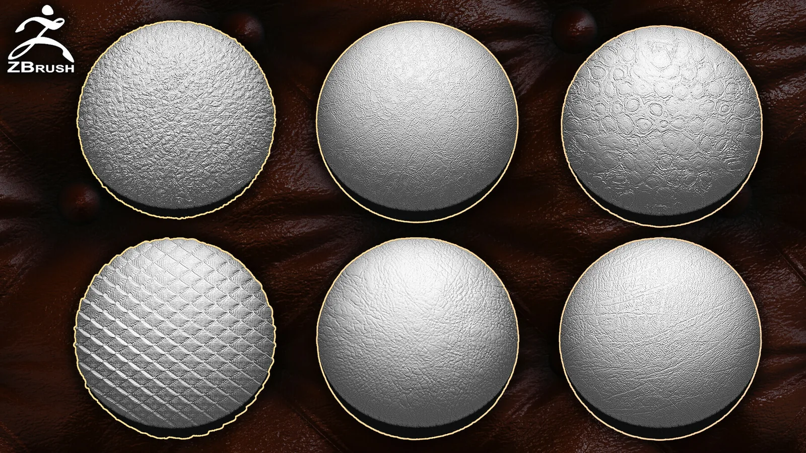 80 Leather Alphas Pack (ZBrush, Substance) preview 1