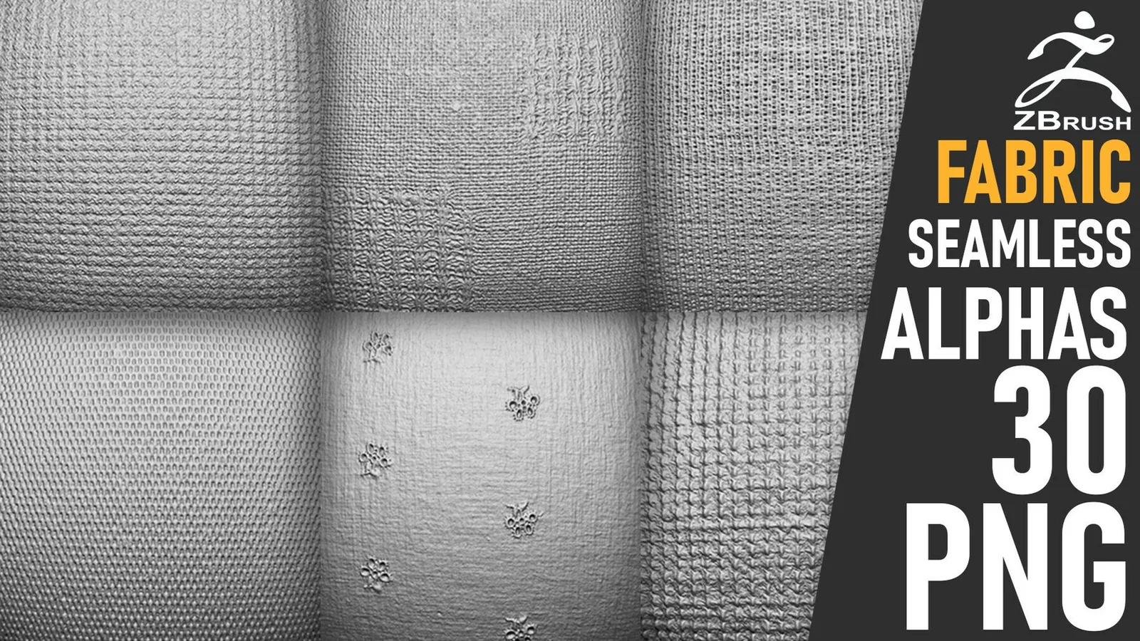 30 Fabric Alphas Vol.9 (ZBrush, Substance)