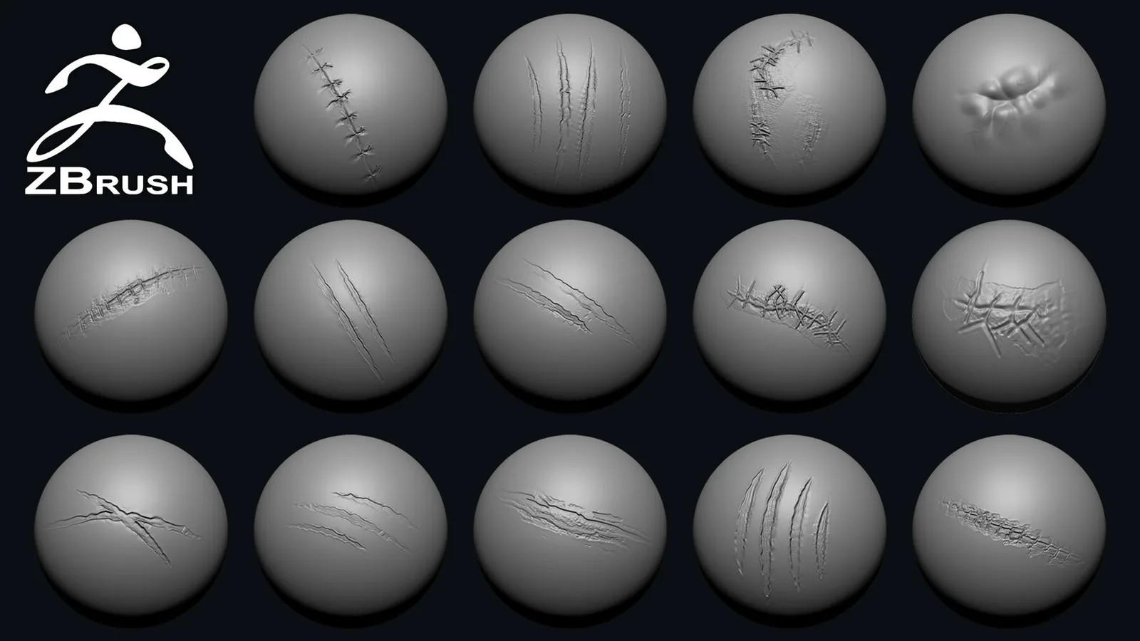 Scars and Cuts VDM Brush (ZBrush) preview 1