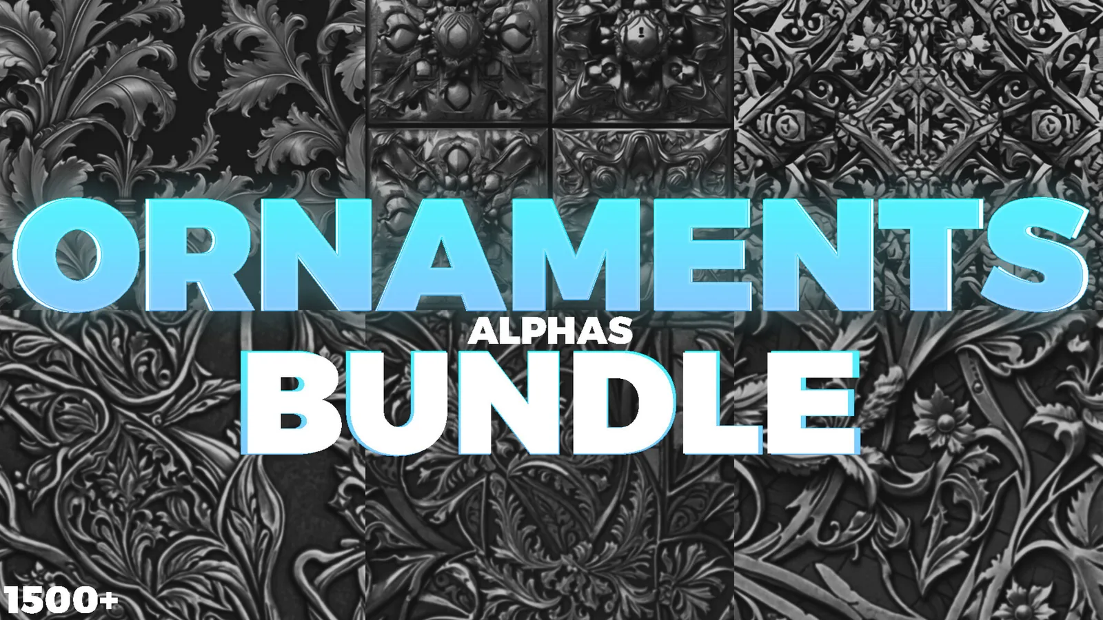 Ornaments Seamless Alphas Bundle for ZBrush, Blender, Substance