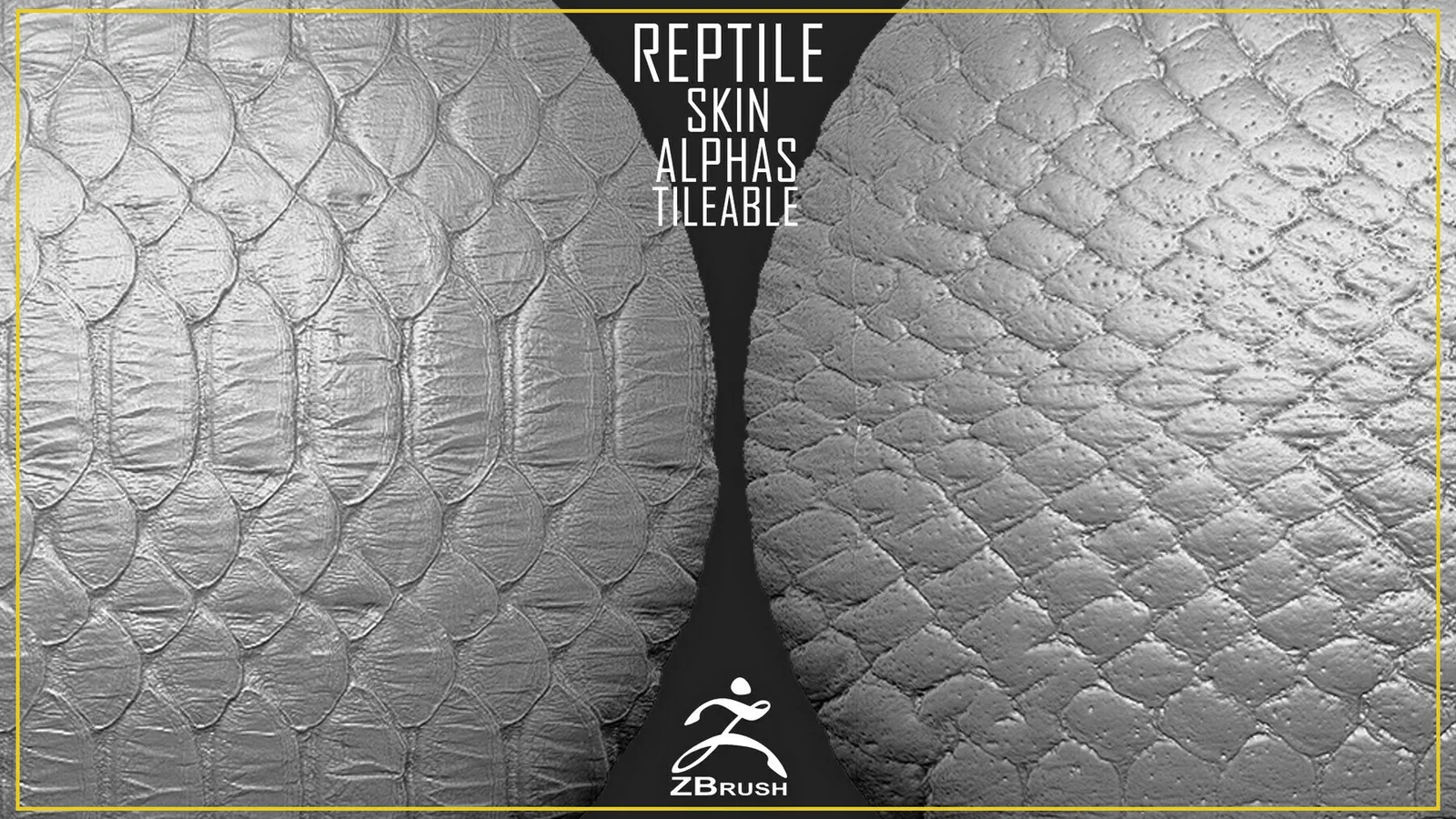 Reptile Skin Alphas Tileable (ZBrush, 2K)