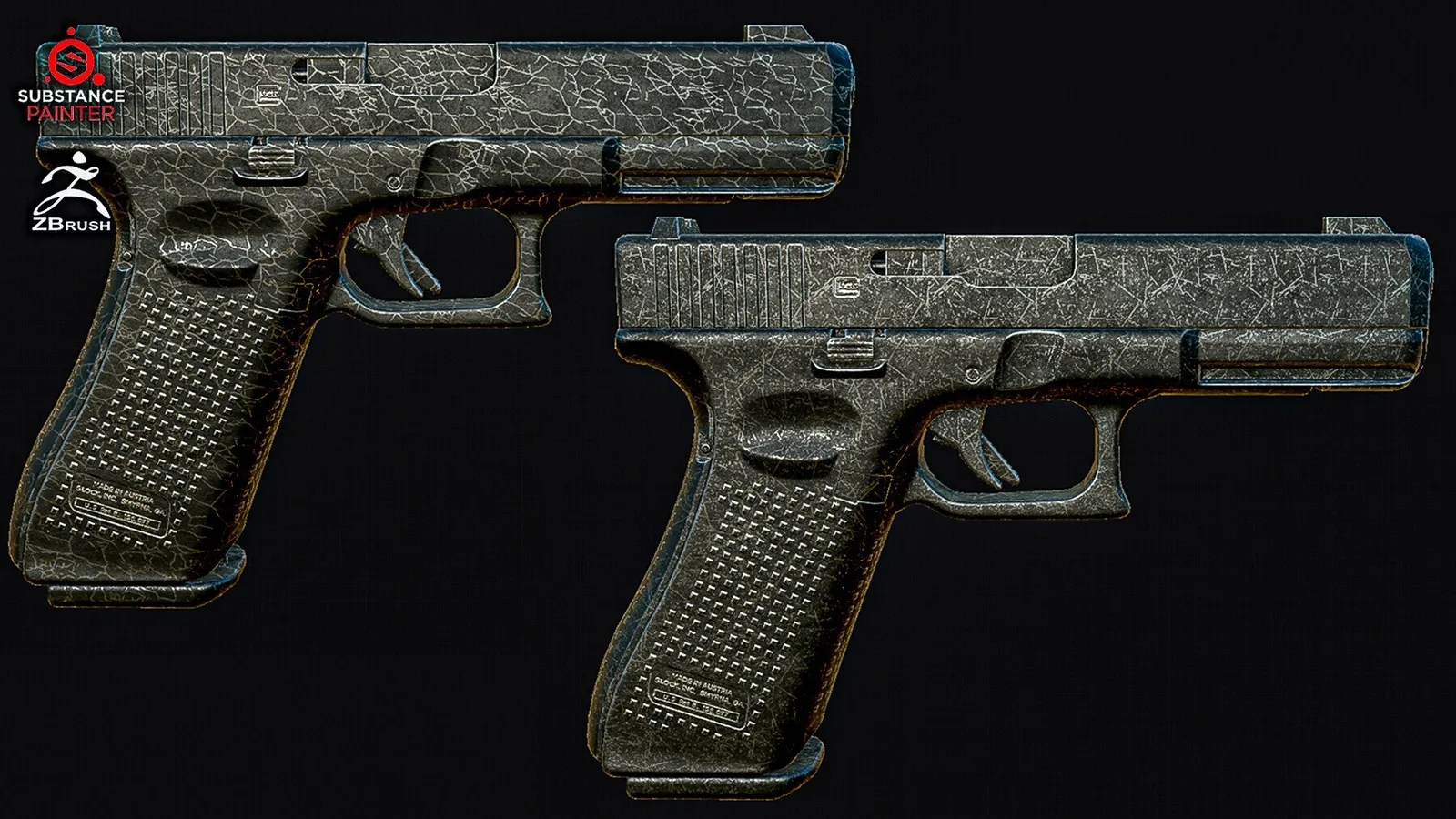 50 Grunge Alphas for Substance Painter, ZBrush preview 2