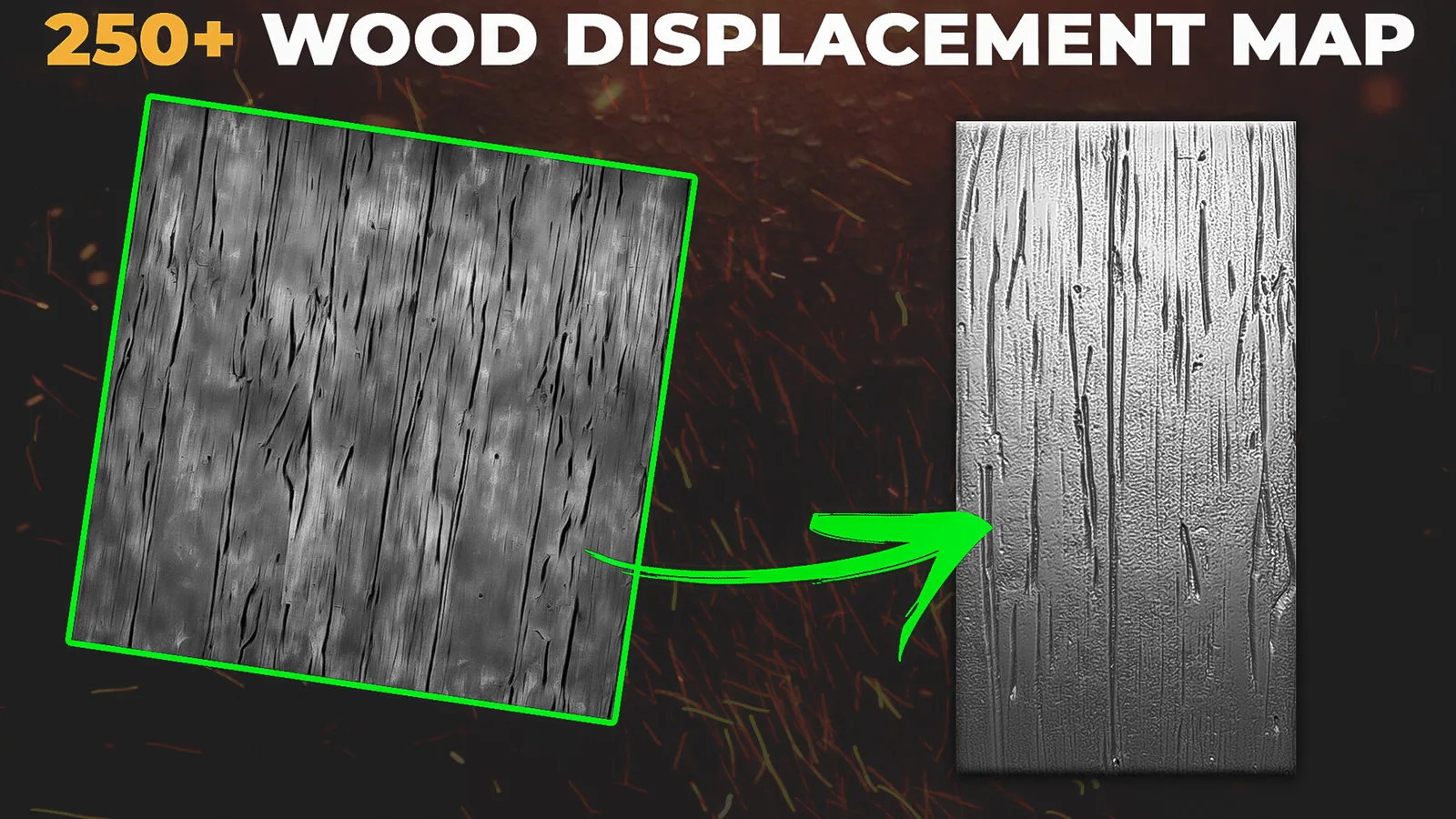 250+ Wood Displacement Map (Alphas) for ZBrush, Blender vol.10 preview 1