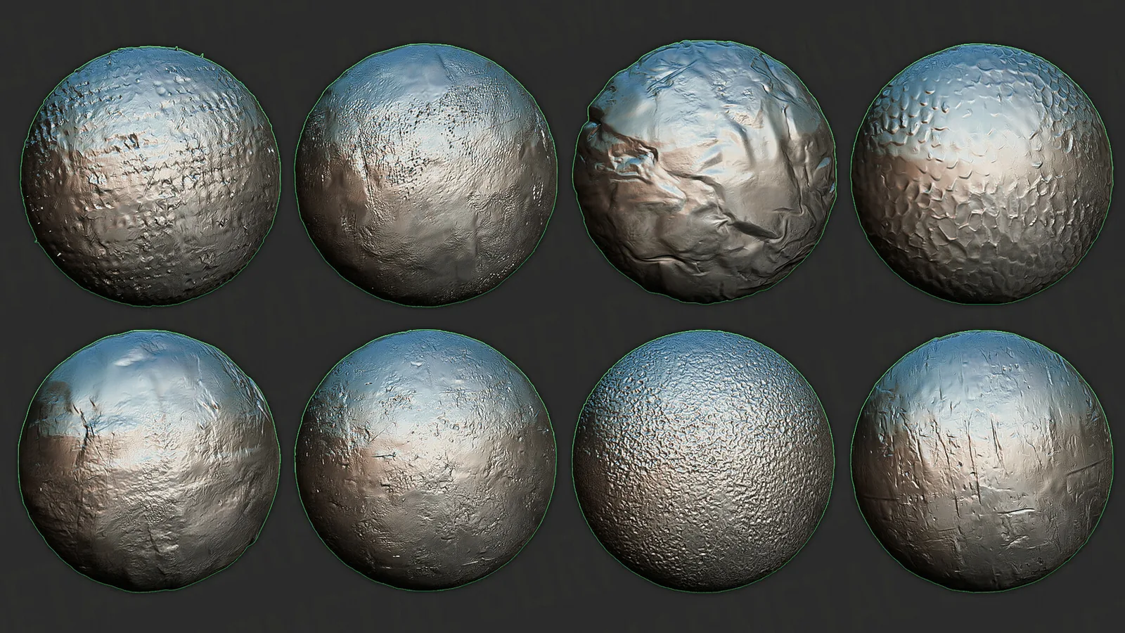 Metal Surface Alphas for ZBrush (Normal Map, 2K, Tileable) preview 3