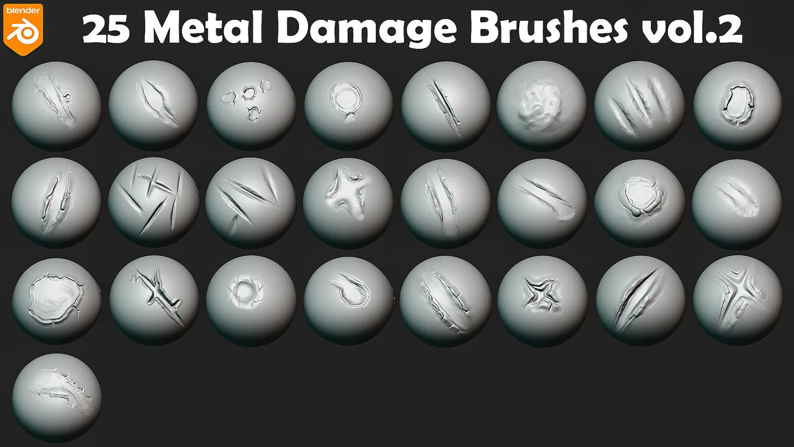 Metal Damage Brushes for Blender. Asset Browser. preview 2