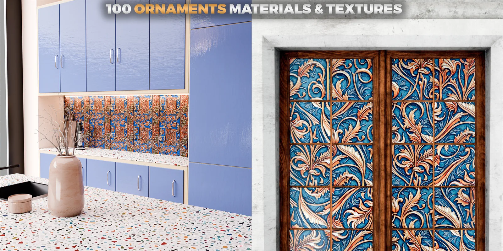 Ornaments PBR Materials and Textures for Blender preview 3