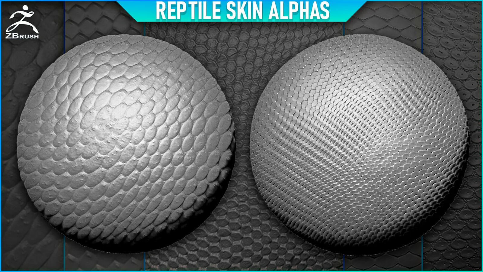 Reptile Skin Alphas Tileable vol. 3 (ZBrush, 2K) preview 3