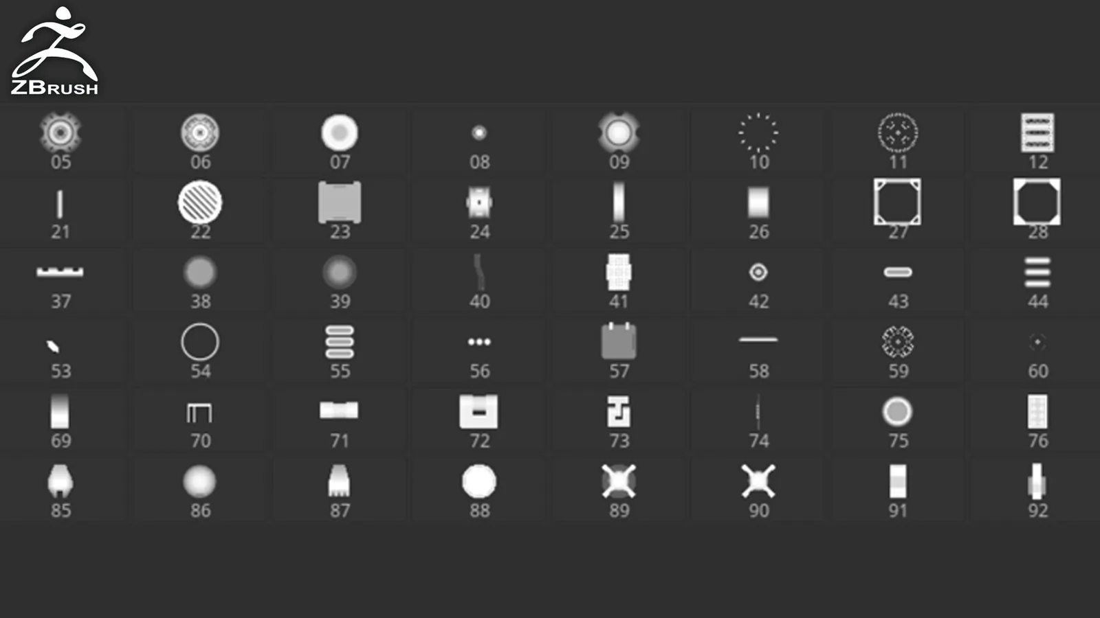 100+ Hard-Surface Alphas (ZBrush, Substance) preview 1