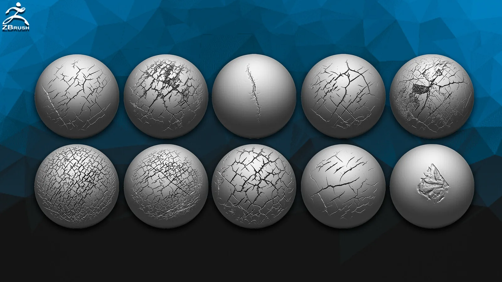 40 Crack and Damage Alphas for Zbrush preview 3