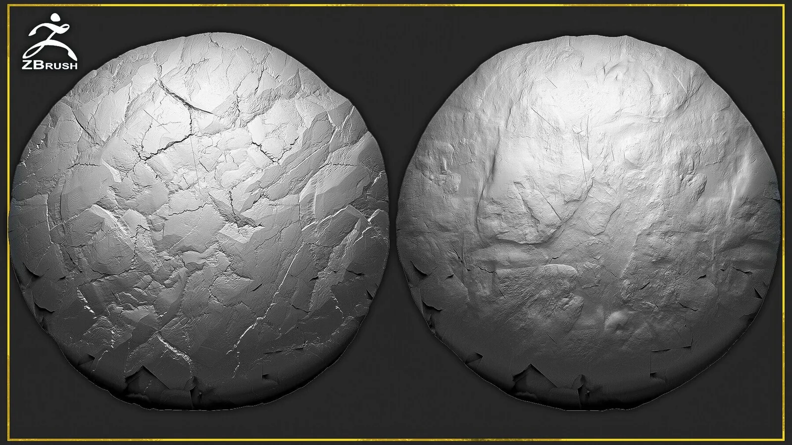 20 Rock Tileable Alphas (ZBrush, Substance) preview 3