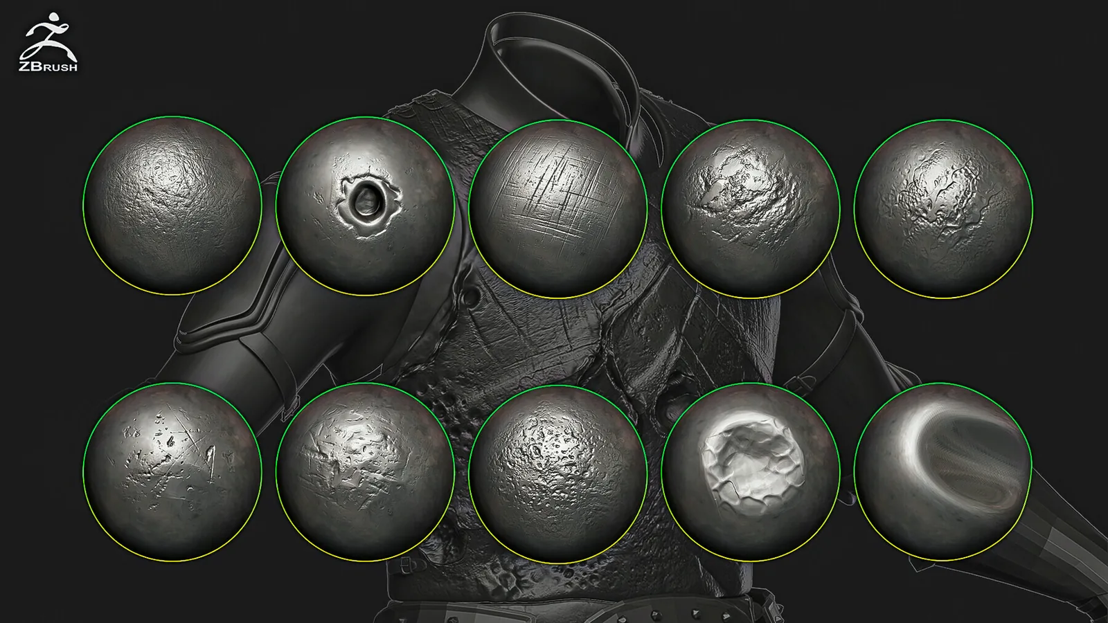 Metal Brush. Quickly damage metal surface. ZBrush preview 1