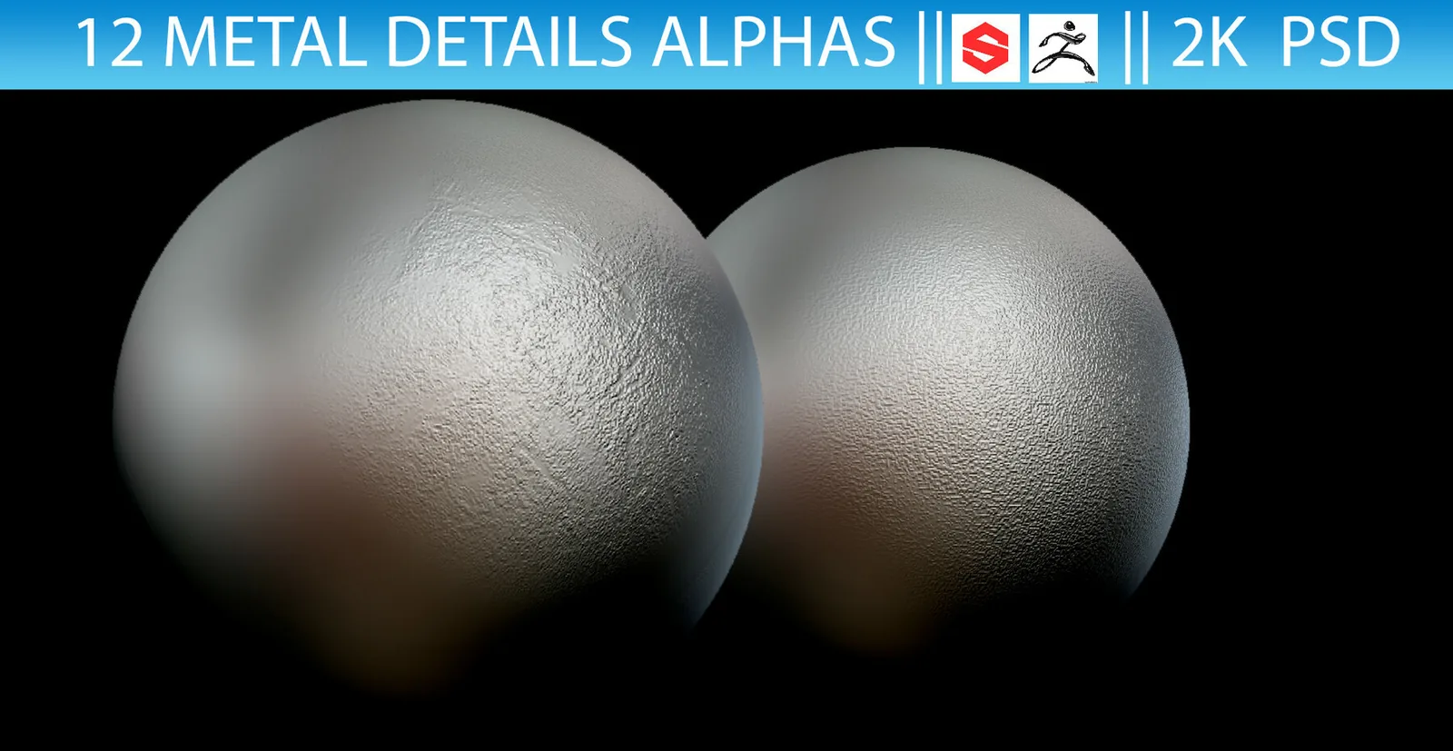 12 Metal Details Alphas (Zbrush, Substance, 2K, PSD) preview 1