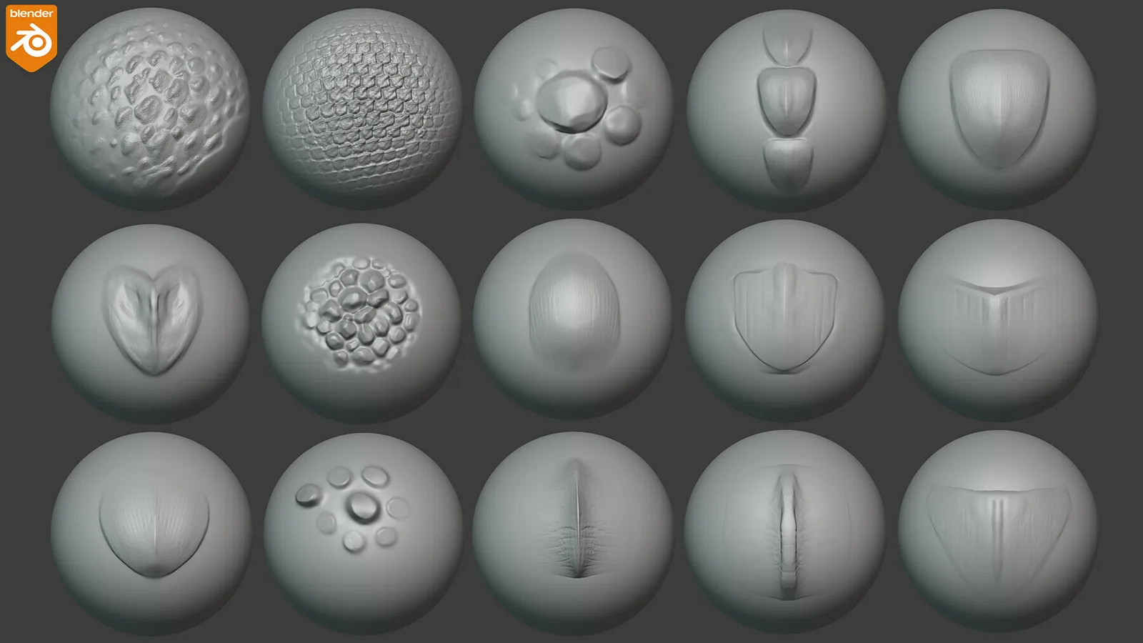 Dragon Skin Brushes For Blender. Asset Browser. preview 1