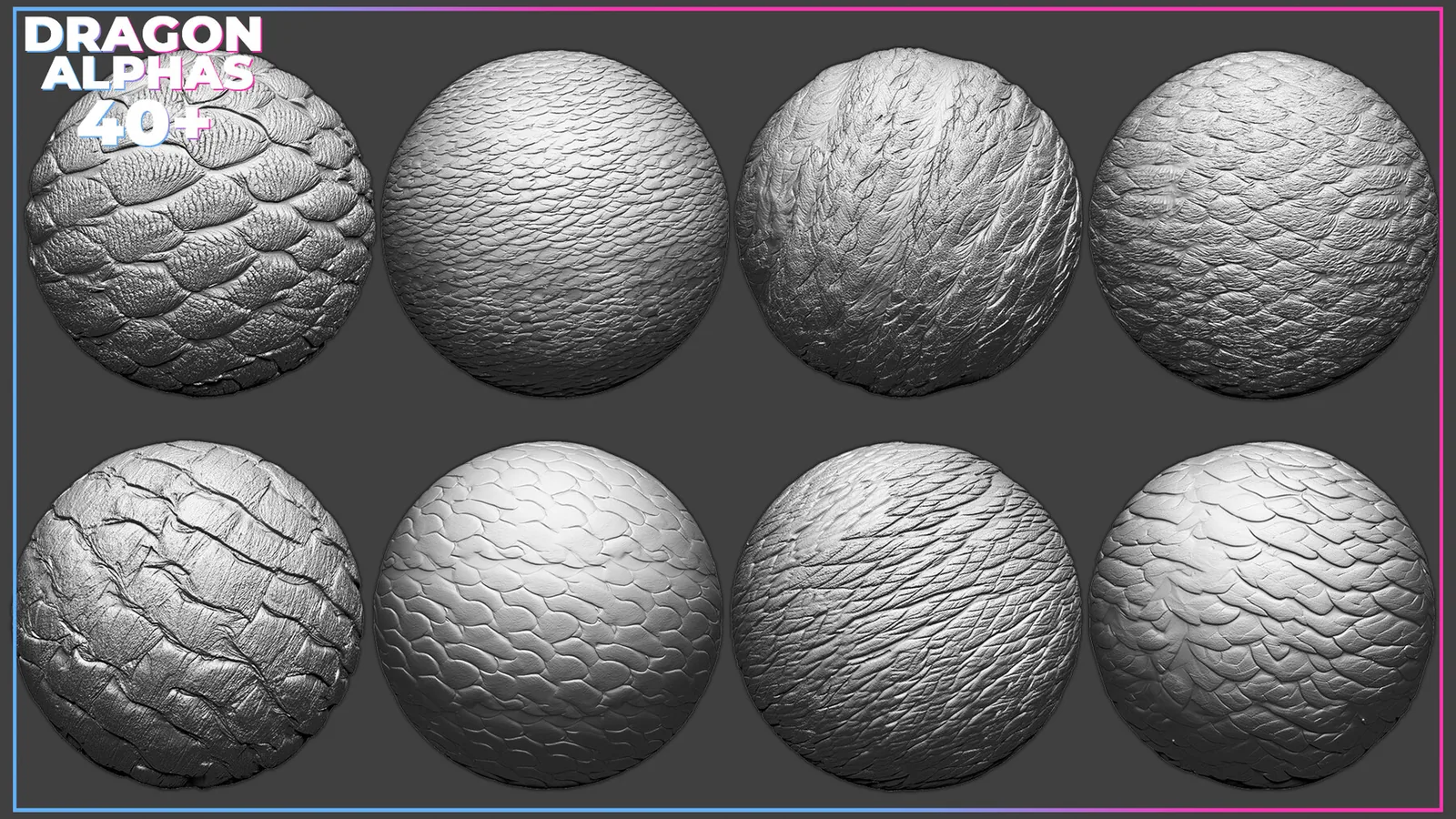 40+ Dragon Skin Tileable Alphas for ZBrush vol.3 preview 1