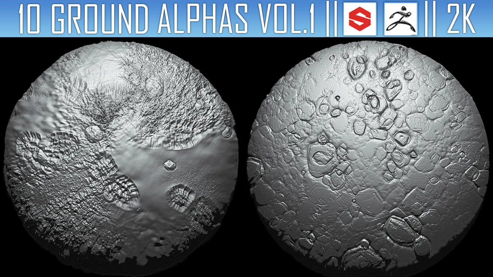 10 Ground Alphas Vol.1 (ZBrush, Substance, 2K) preview 2