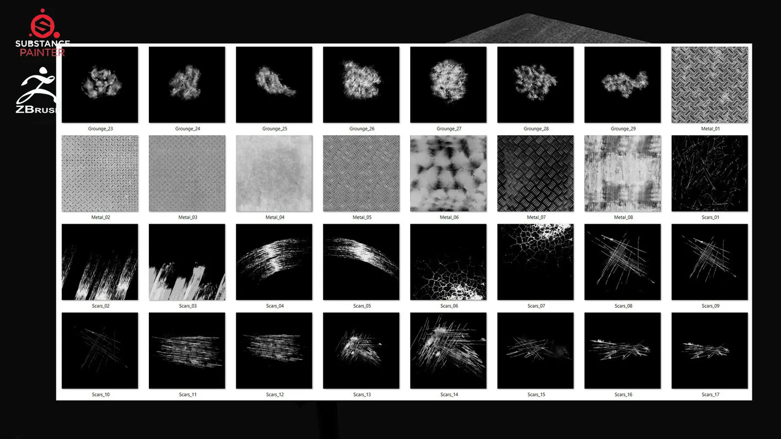 Damage Stencils for Substance Painter and ZBrush preview 2