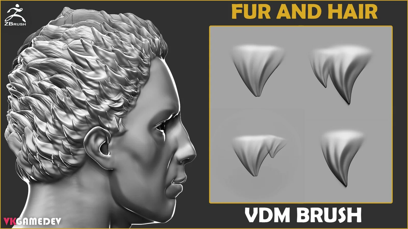 Hair and Fur VDM Brush for ZBrush