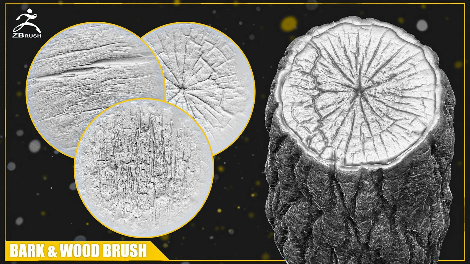 Bark & Wood Brush for ZBrush