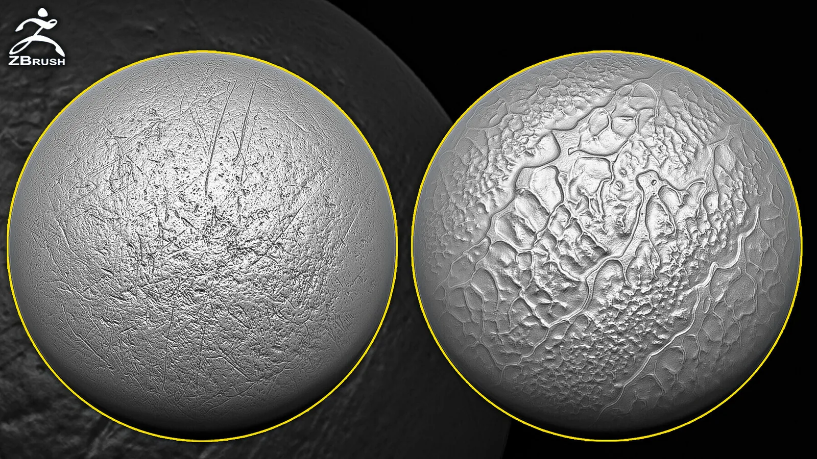 Metal Damaged Brush for ZBrush preview 1
