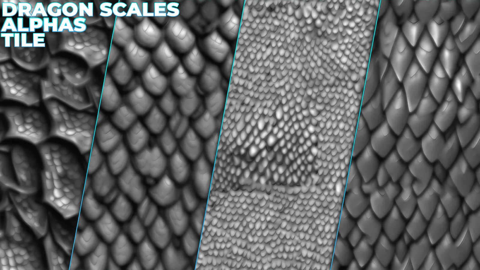 Dragon Scales Alphas for ZBrush, Blender, Mari ( tile alphas) vol. preview 2