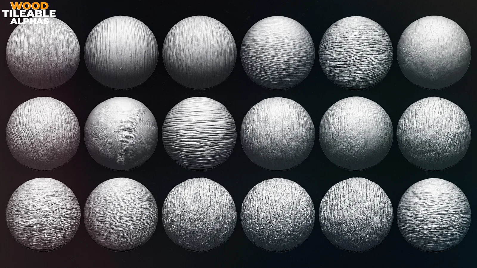 40 Wood Tileable Alphas Vol.8 (ZBrush, Substance) preview 1