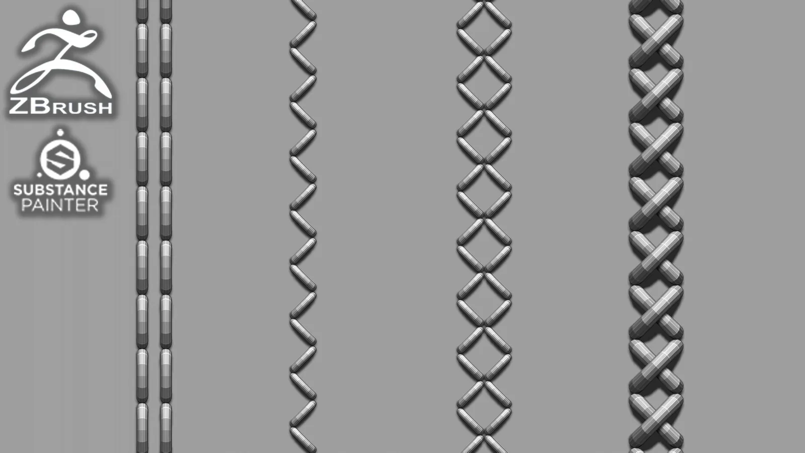 15 IMM Stitches Brush for Zbrush and Substance Painter (+ PSD, OBJ) preview 2