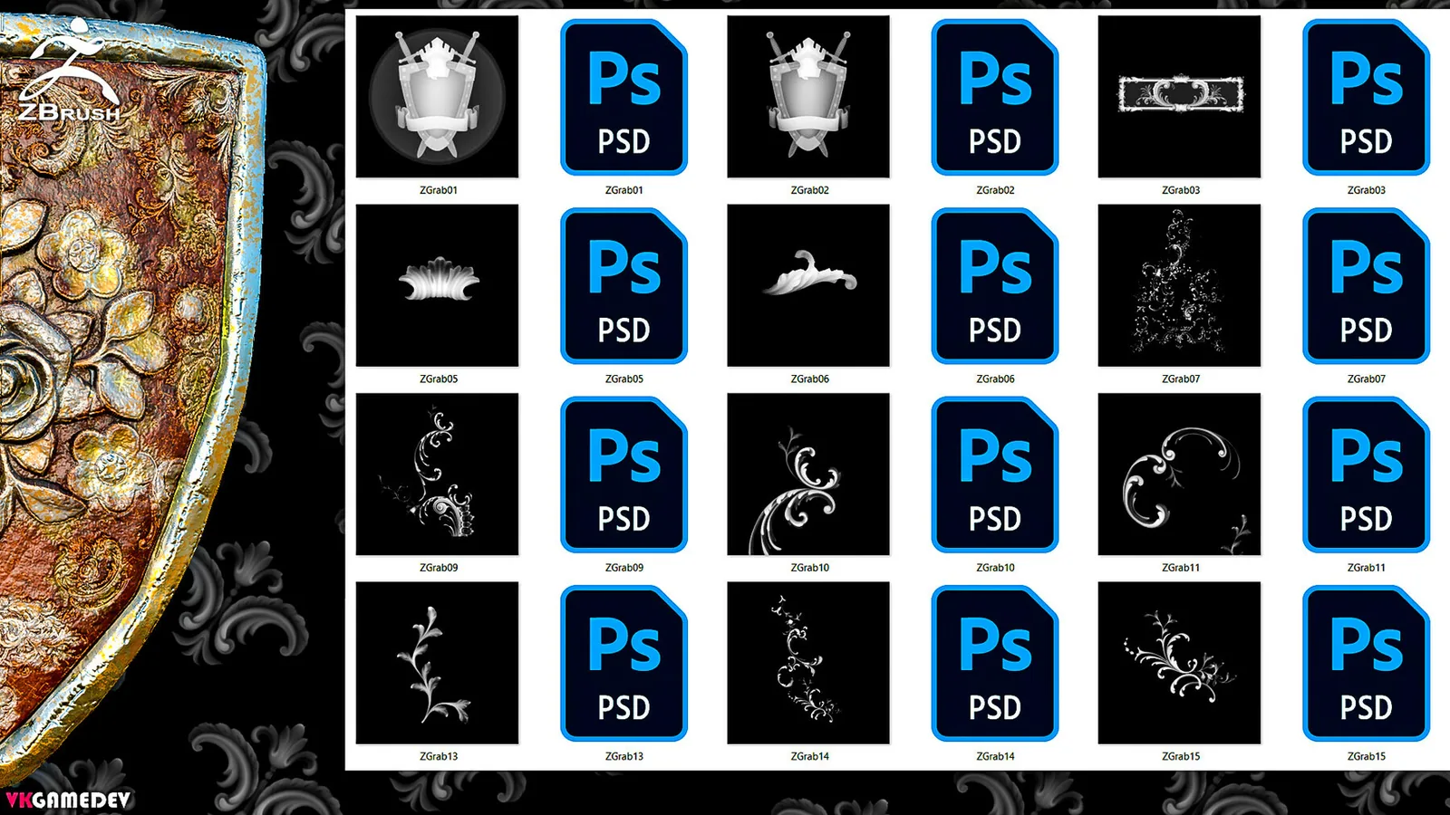 90+ Ornament Alphas (ZBRush, Substance) preview 2