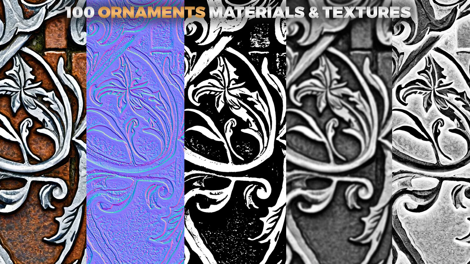 Ornaments PBR Materials and Textures for Blender preview 2