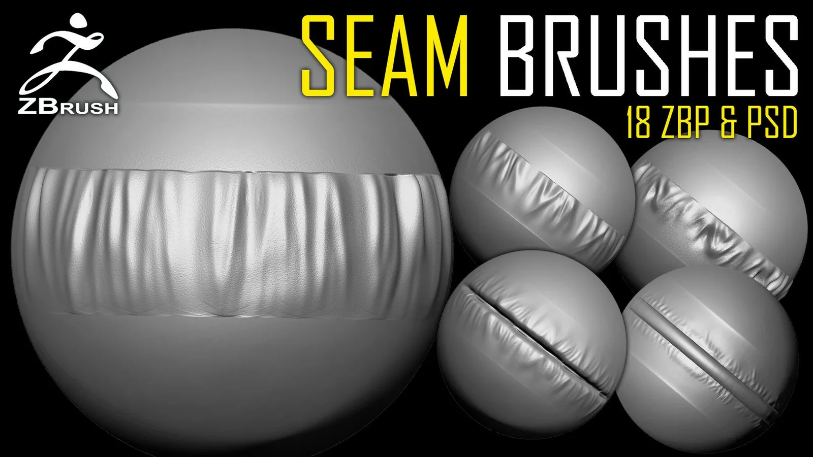Seam Brushes + Alphas for ZBrush (PSD)