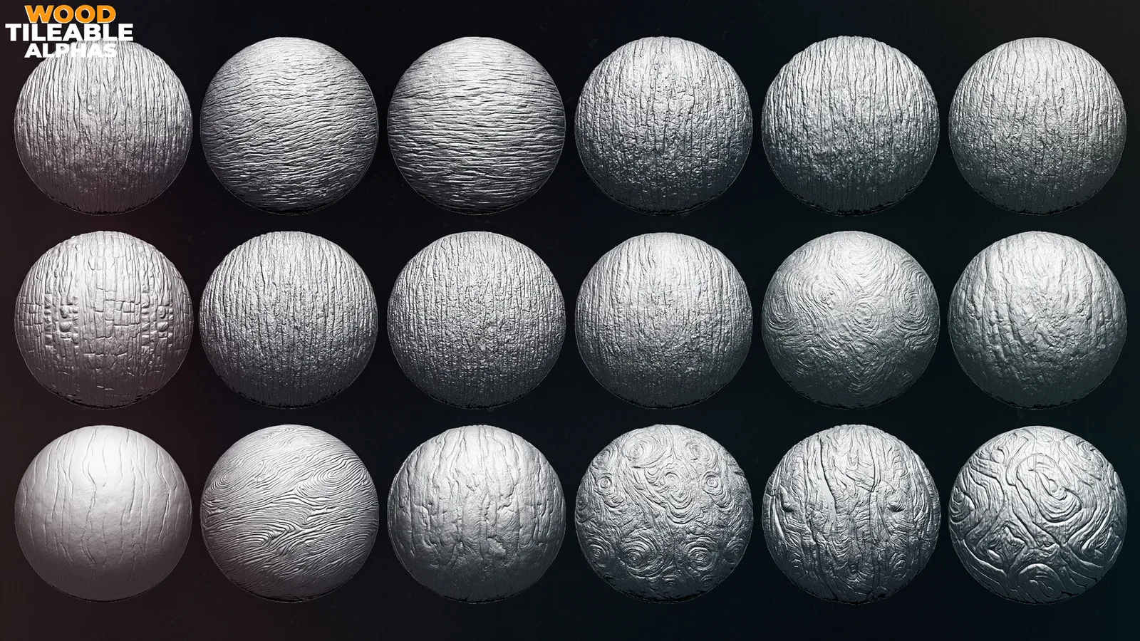 40 Wood Tileable Alphas Vol.8 (ZBrush, Substance) preview 2