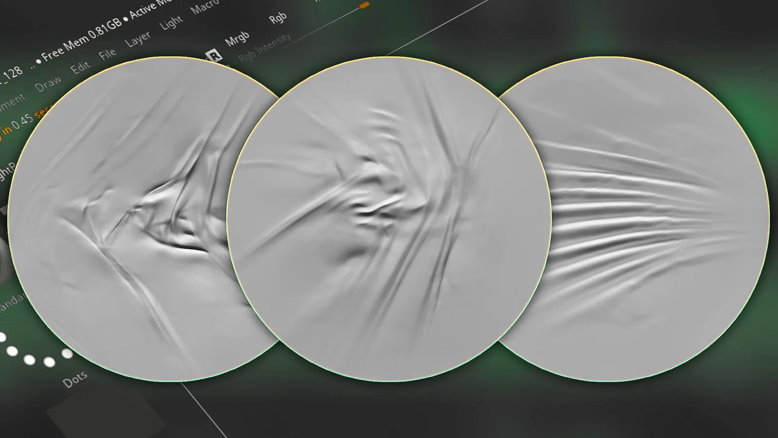 30 Folds VDM Brush and Alphas for ZBrush preview 2