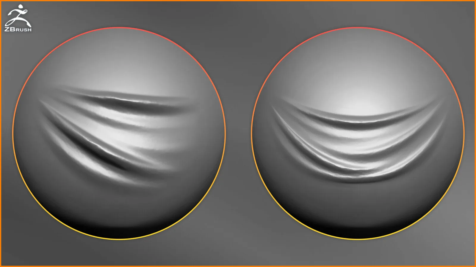 16 Folds Brush for ZBrush (VDM + PSD) preview 1