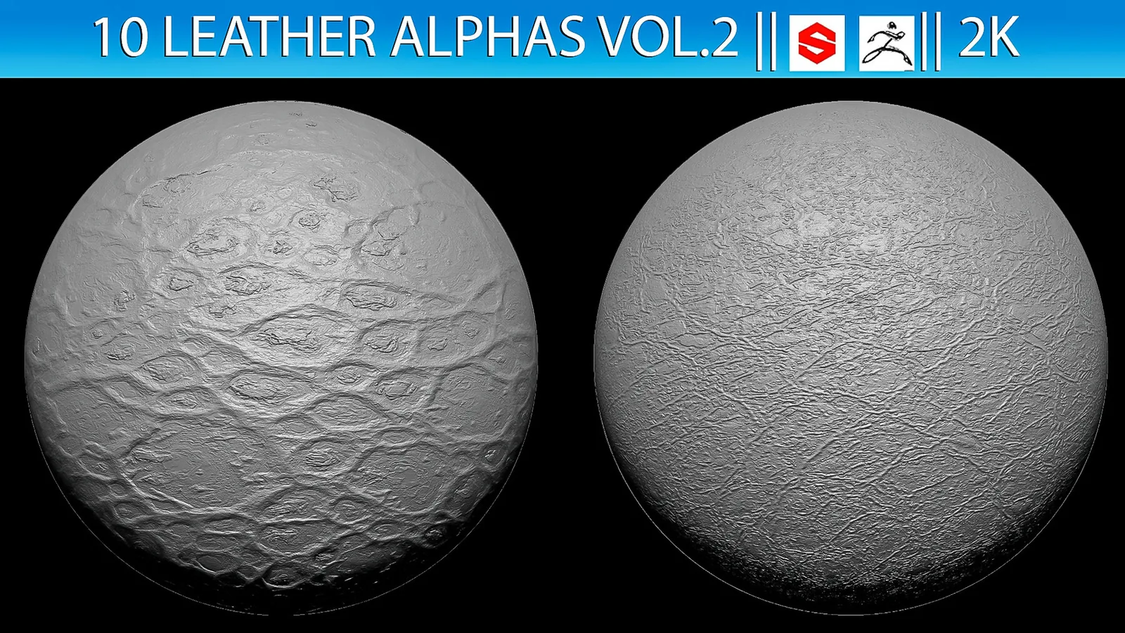 10 Leather Alphas vol.2 (ZBRush, Substance, 2k) preview 2