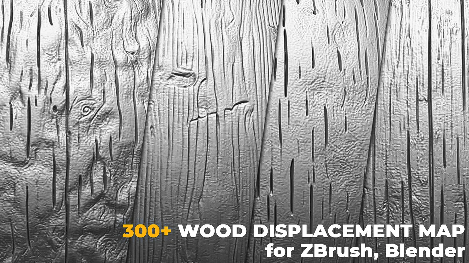 300+ Wood Displacement Map (Alphas) for ZBrush, Blender vol.11 preview 1