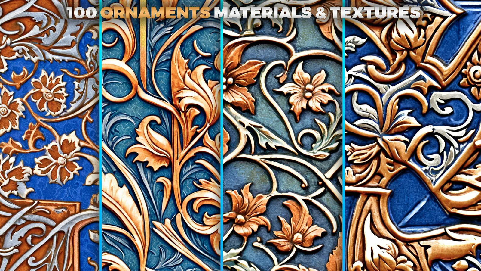 Ornaments PBR Materials and Textures for Blender preview 1