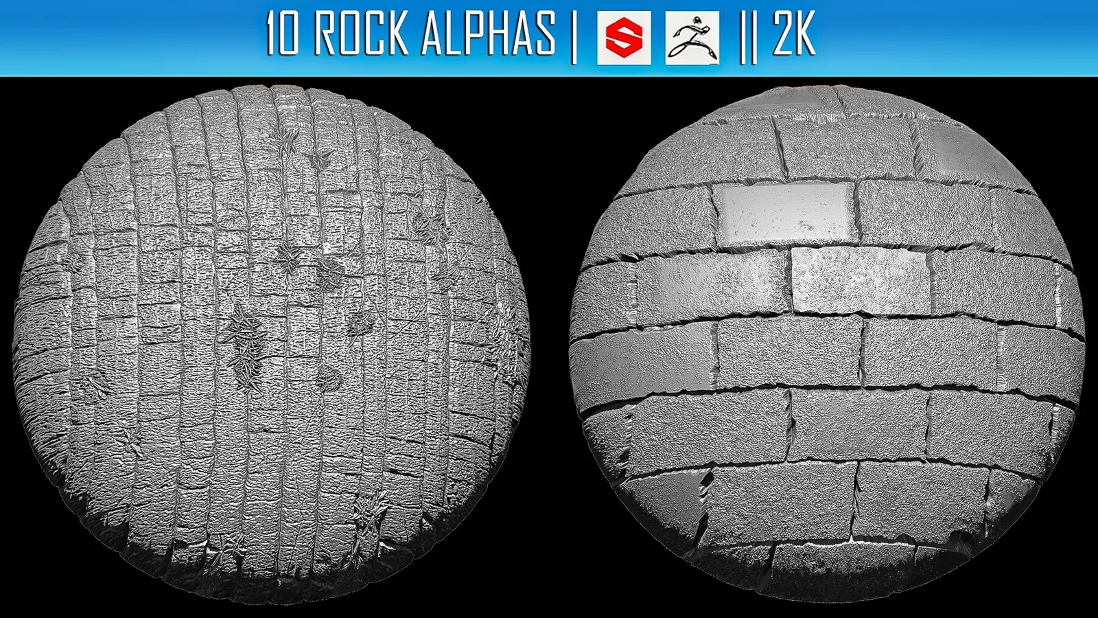 10 Rock Alphas (ZBRush, Substance, 2K) preview 3