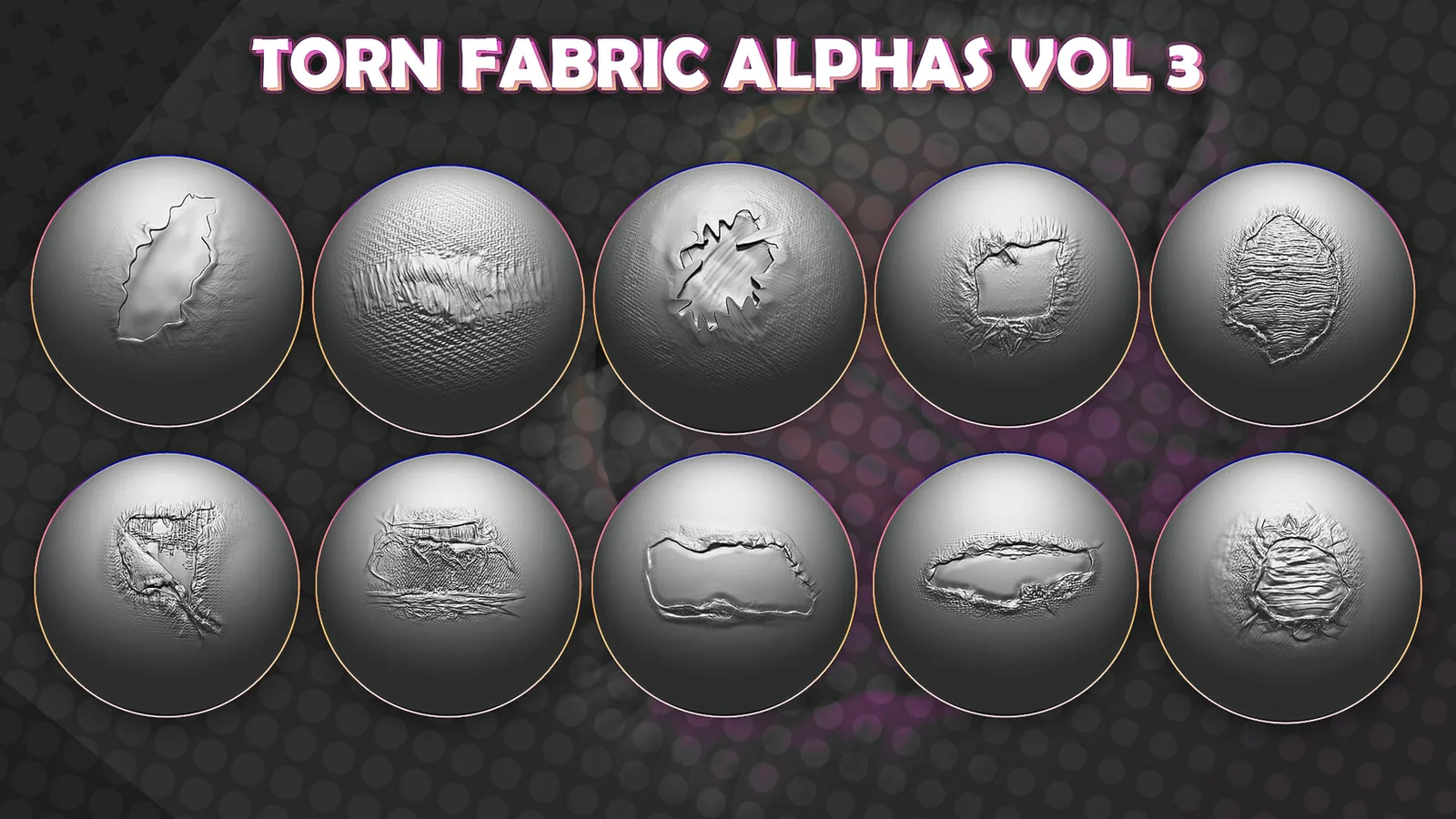 Torn Fabric Alphas vol. 3 for ZBrush preview 2