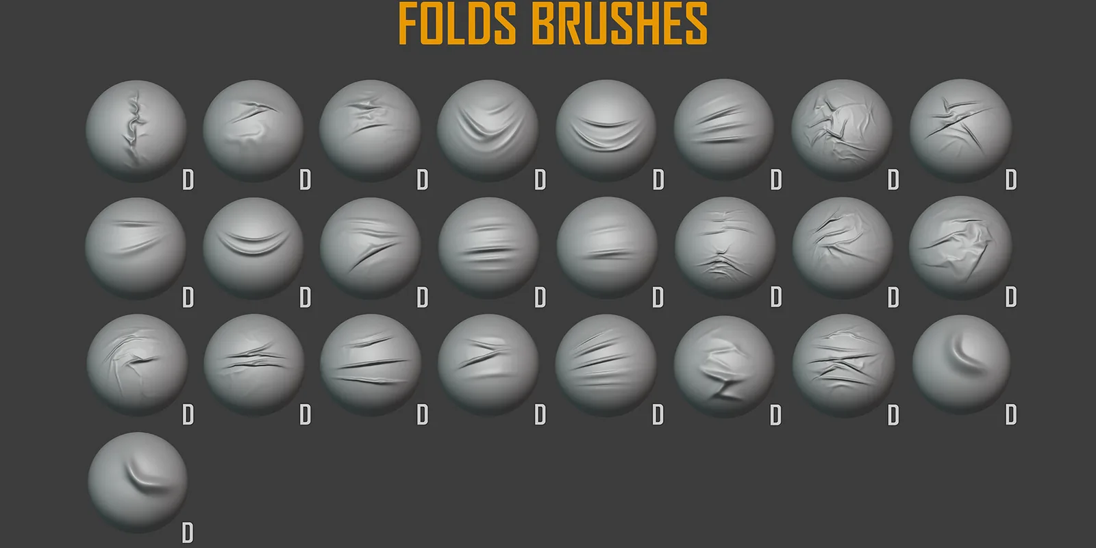 Blender Fabric Brushes. 90+ Sculpting Brushes. Asset Browser. preview 3