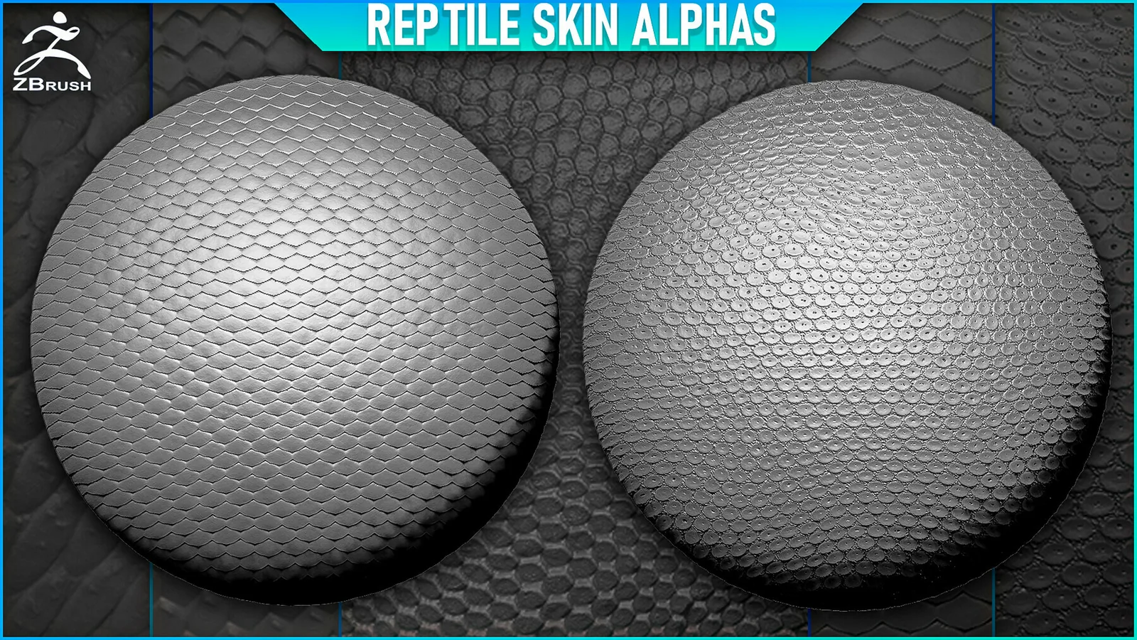 Reptile Skin Alphas Tileable vol. 3 (ZBrush, 2K) preview 2