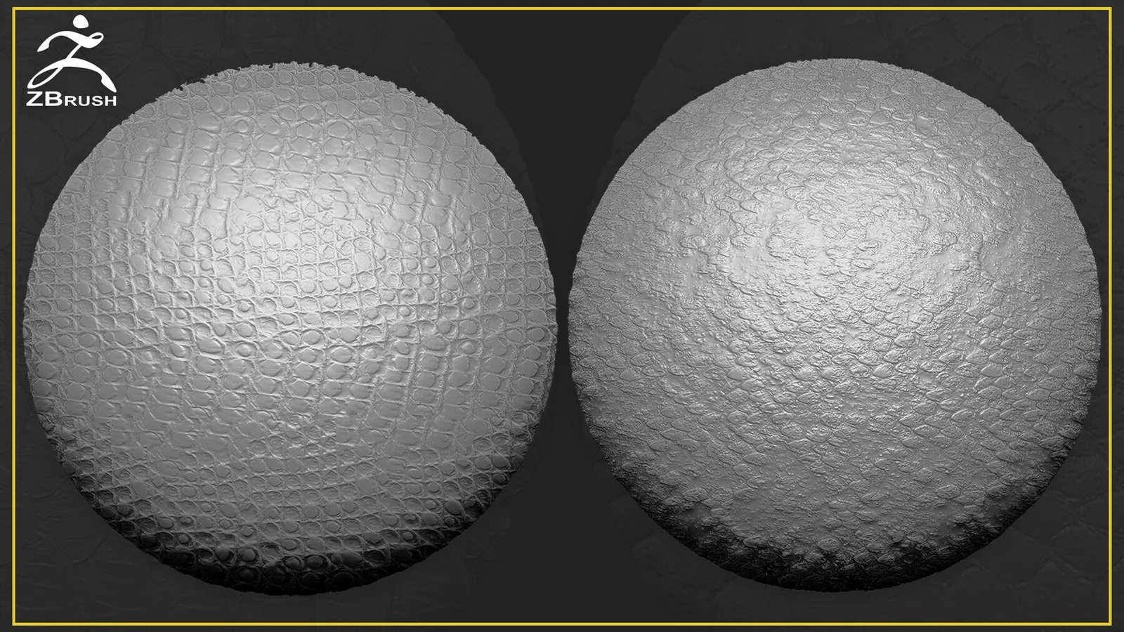 Reptile Skin Alphas Tileable (ZBrush, 2K) preview 2