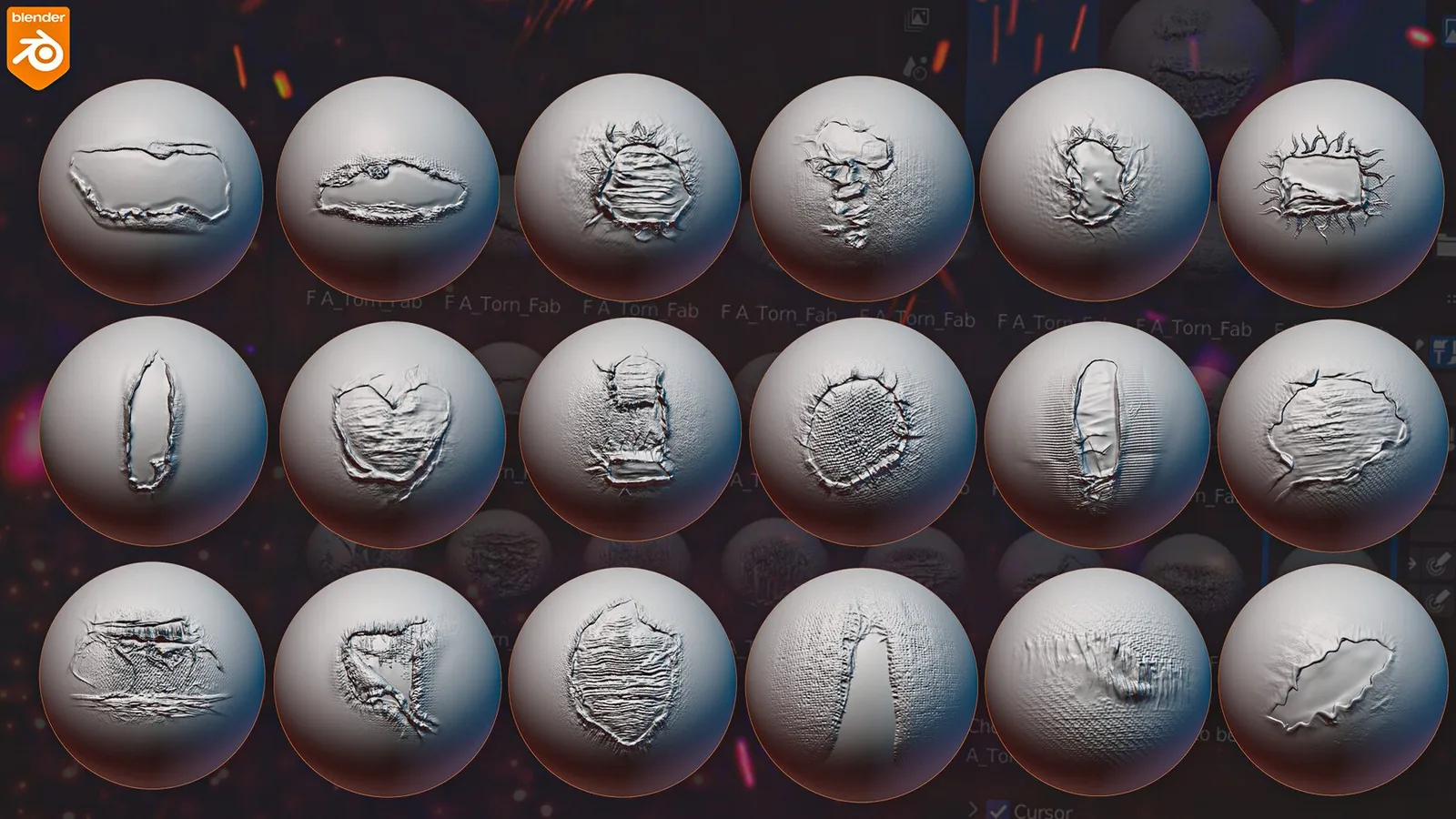 Blender Torn Cloth Brushes preview 3