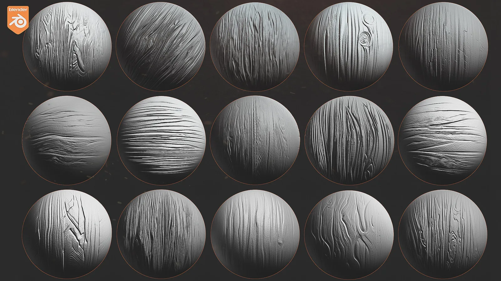 Blender Wood Sculpting Brushes vol.2. Asset Browser. preview 3